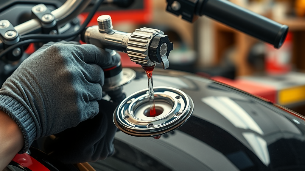 fuel tank draining for diy motorcycle repair in home garage