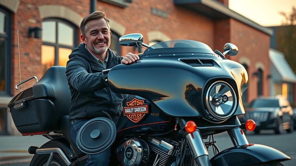 custom Harley Davidson motorcycle audio system bag lid speakers