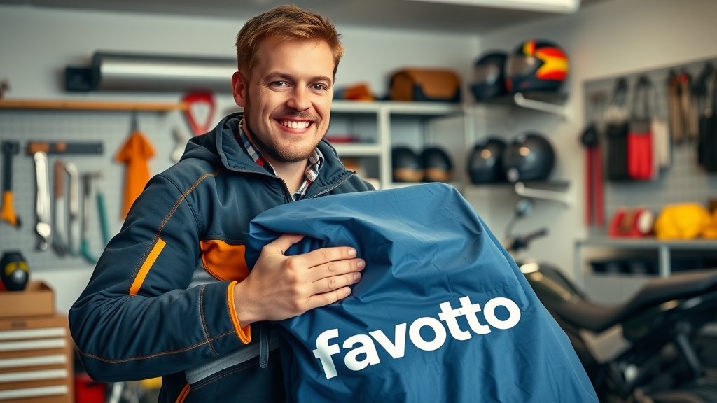 favoto motorcycle cover storage bag folding and storing bright blues and oranges