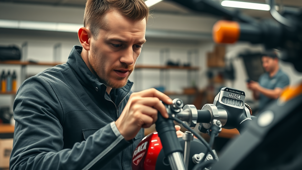 diy motorcycle repair careful motorcycle inspection with tools in home garage