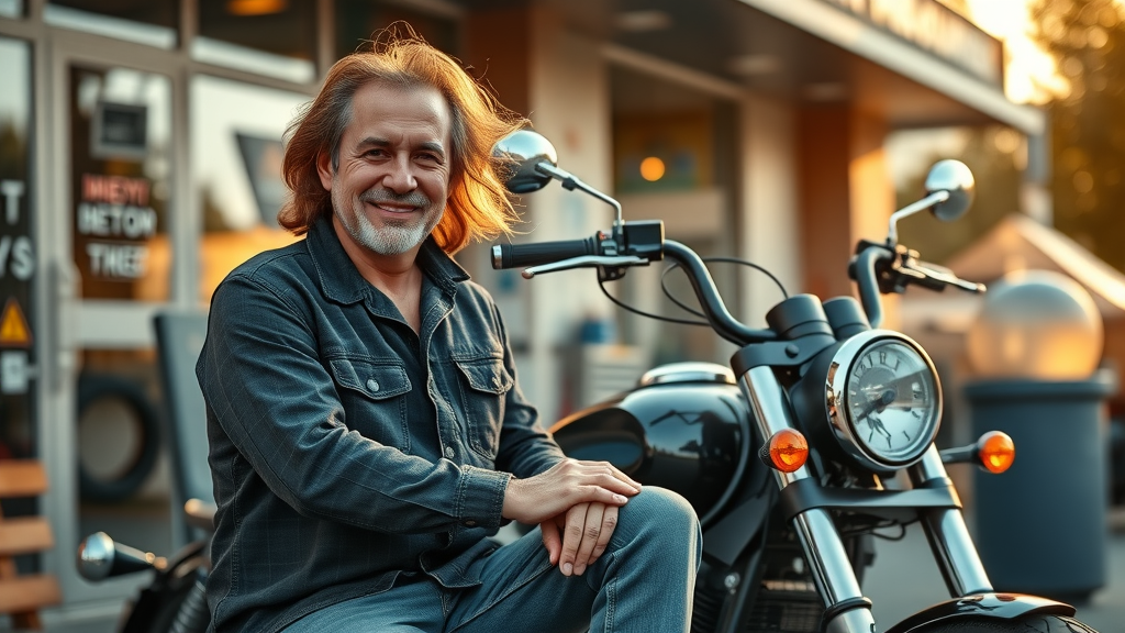 happy customer after motorcycle repair at best motorcycle mechanic shop northwest chicago suburbs