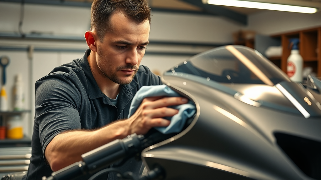 winterize a motorcycle by cleaning and protecting all surfaces including exhaust pipe