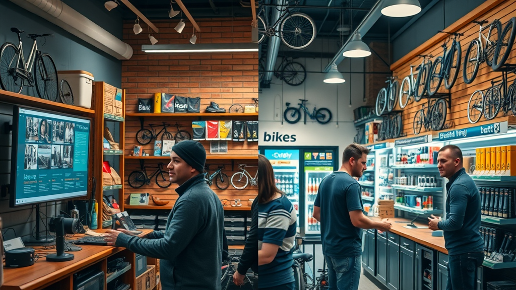 Comparison of online bike parts marketplace and local custom bike shop