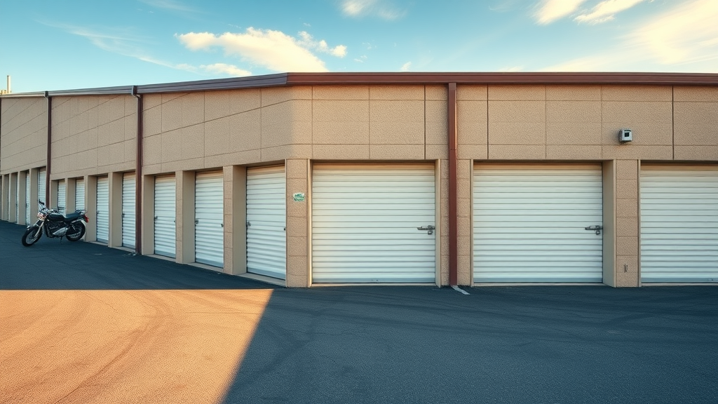motorcycle storage facility outside modern secure units motorcycles