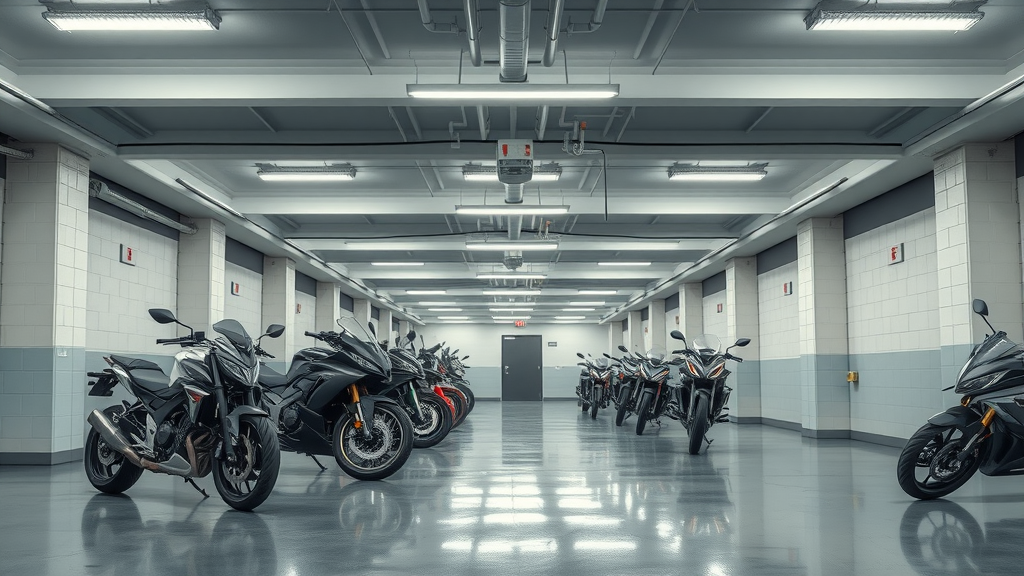 secure indoor storage unit facility for motorcycle winter storage with visible safety features top tips for storing a motorcycle in cold weather