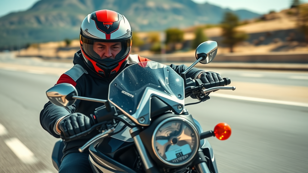 advanced motorcycle riding tips emergency swerve countersteer highway hazard photorealistic