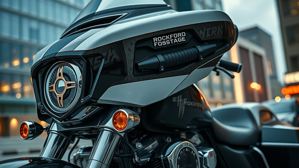Rockford Fosgate motorcycle audio system installed on touring bike, industry leading innovation - motorcycle audio reviews