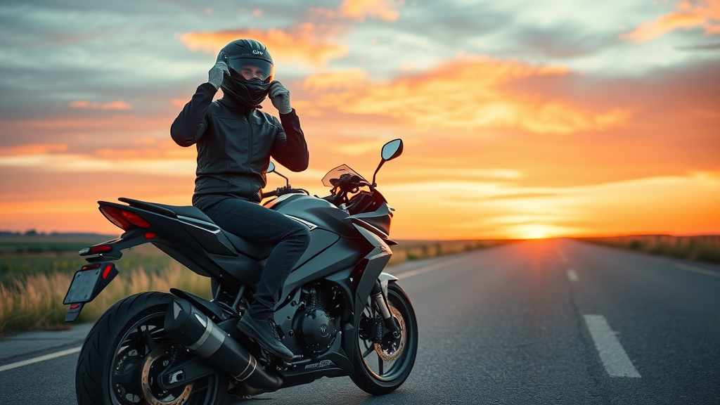 riding season motorcycle spring tune-up final checks, sunrise rider, open road horizon, safety gear
