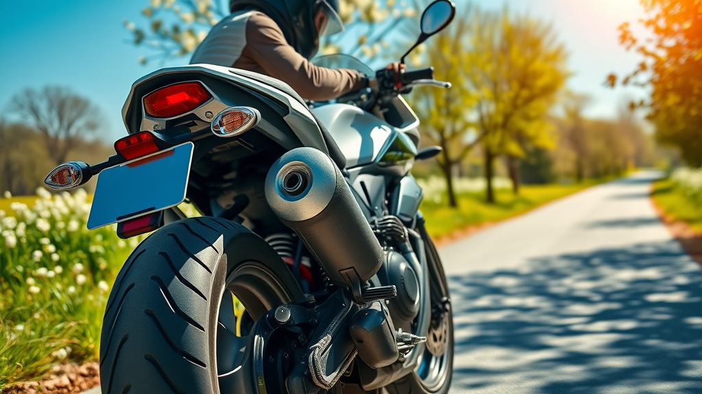 spring motorcycle safety tips tire inspection on spring road vivid scenery