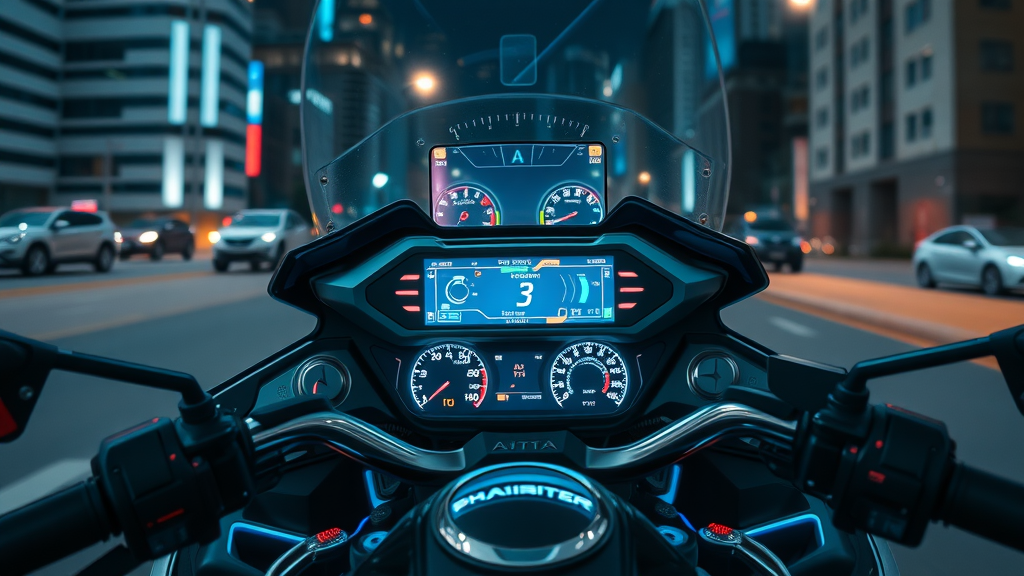 futuristic motorcycle dashboard digital efi diagnostics fuel injection tuning modern technology