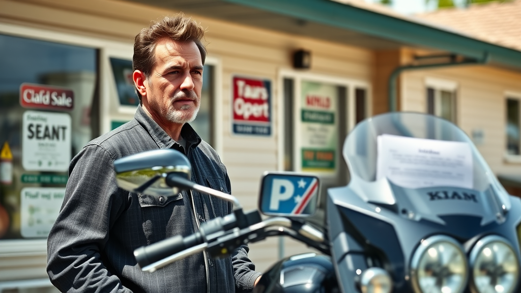 motorcycle safety inspection chicago safety lane - owner asking inspector safety questions