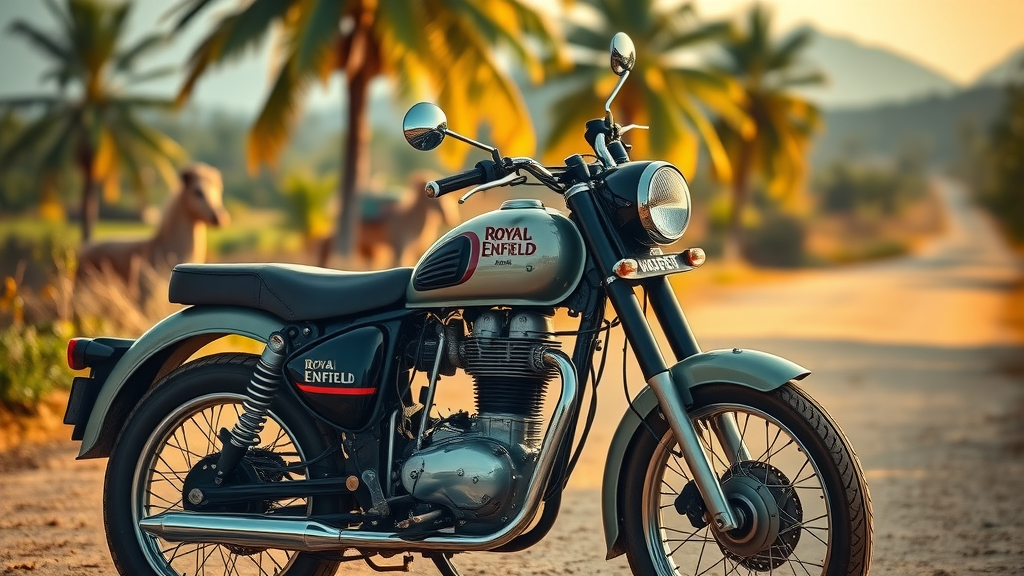 restored 1950s Royal Enfield Bullet, British-Indian antique motorcycle brand, antique motorcycle brands