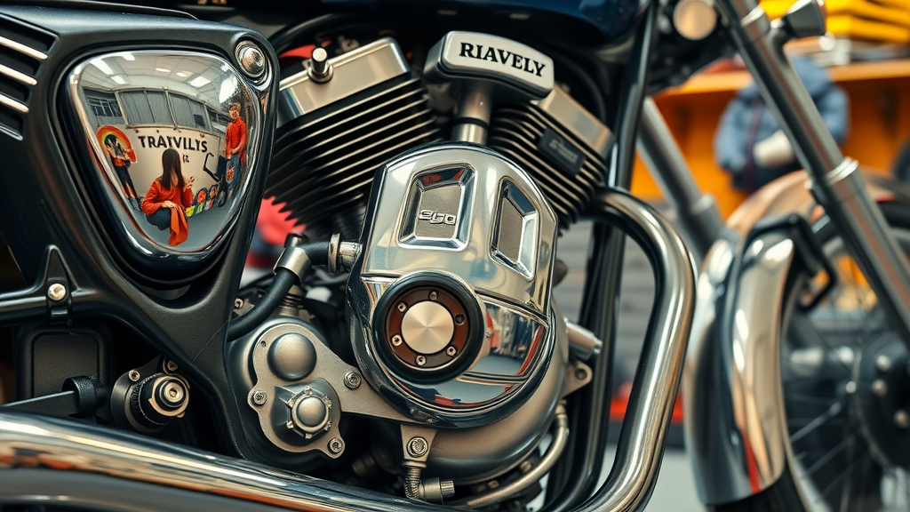 close-up of classic motorcycle engine chrome corrosion-free retro motorbikes storage