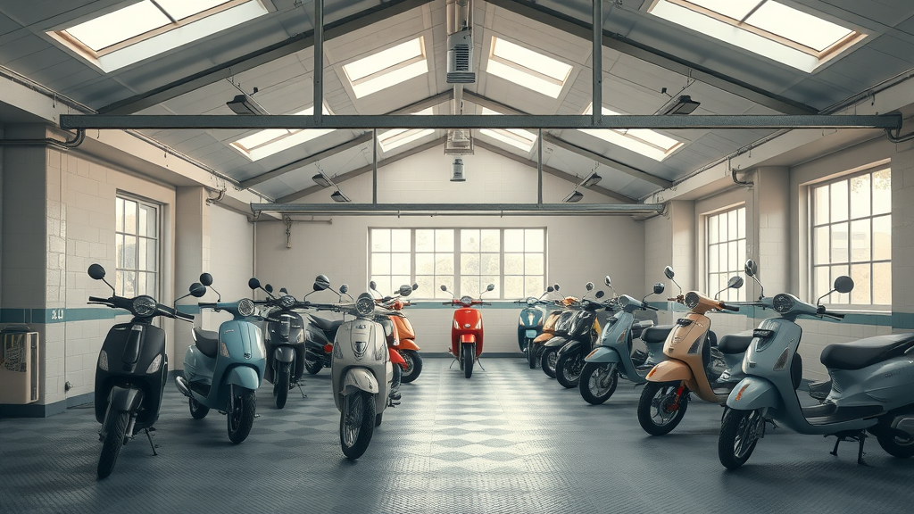 ordered storage climate controlled environment retro motorbikes storage garage