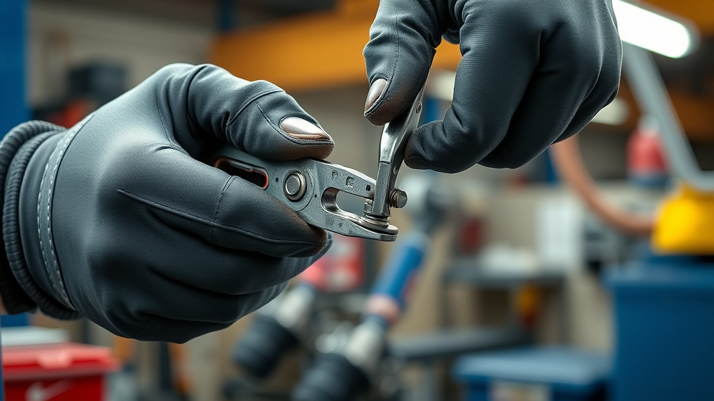 Gloved mechanic removing motorcycle chain master link with pliers during step-by-step replacement.